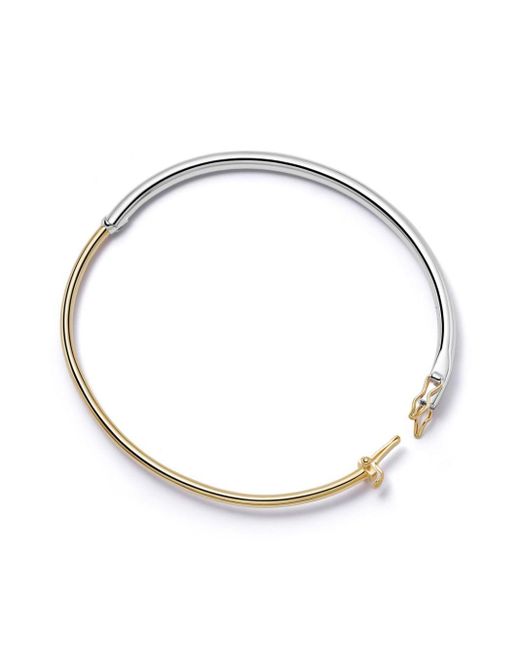 Astley Clarke White 18kt Recycled Gold Vermeil And Sterling Silver Aurora Bangle Bracelet