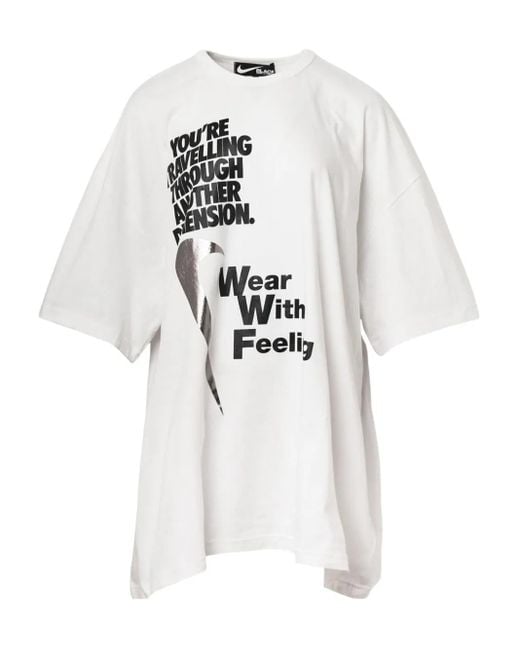 COMME DES GARÇON BLACK White X Nike Graphic-Print T-Shirt