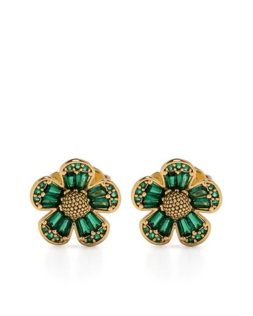 Kate Spade Green Fleurette Stud Earrings