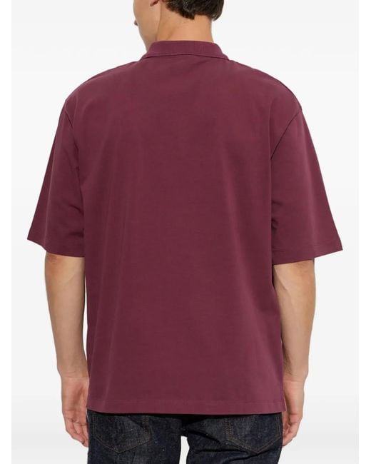 DSquared² Purple Polo With Embroidered Logo for men