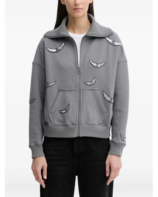 Zadig & Voltaire Gray Zip Track Jacket