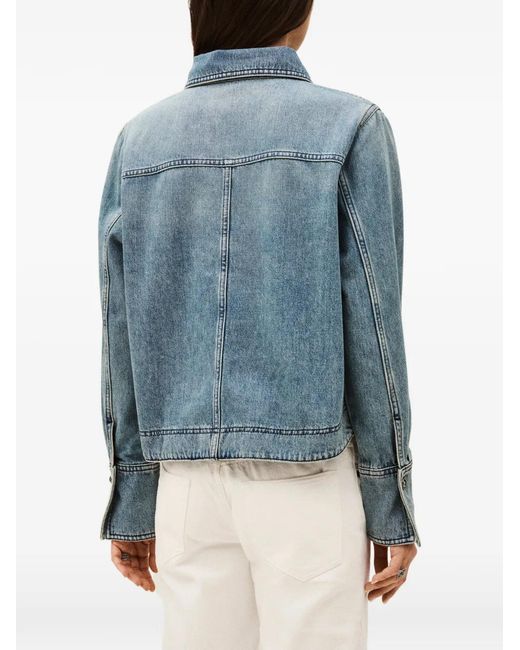 Ba&sh Blue Tavy Buttoned Polo Top