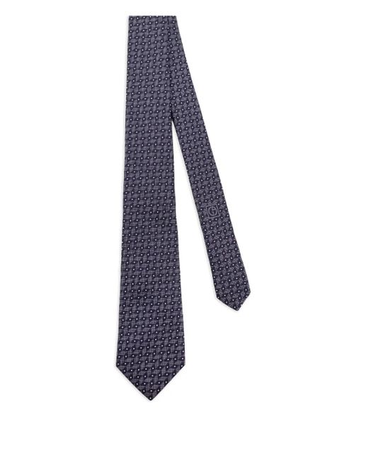 Giorgio Armani Zijden Stropdas Met Geometrisch Patroon in het Blue voor heren