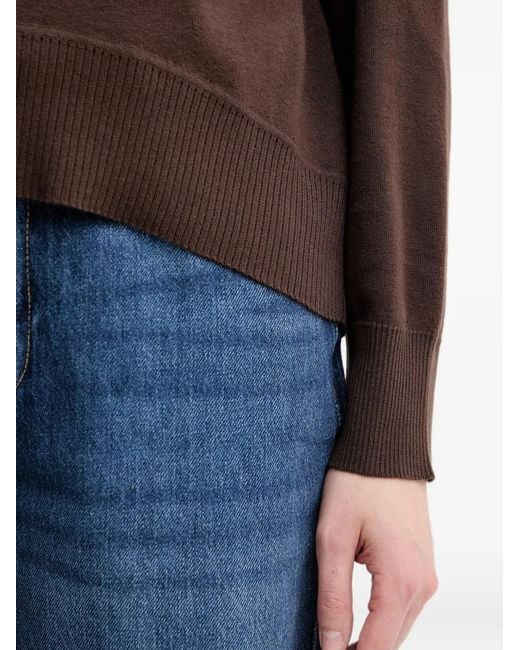Pull À Bords Côtelés Benetton en coloris Brown
