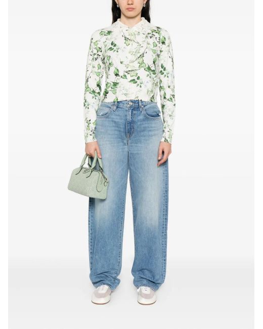 Alice + Olivia White Carson Lace-Collar Cardigan