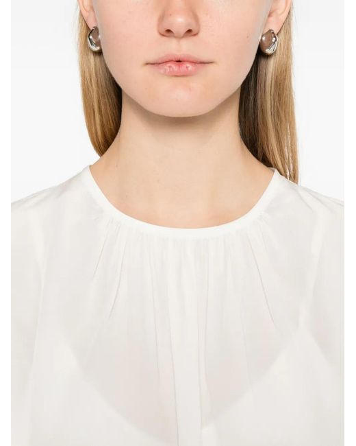 Max Mara White Mstcolmo Long-Sleeve Blouse