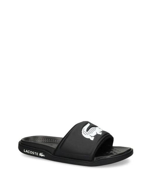 Lacoste Black Logo-Print Slides for men