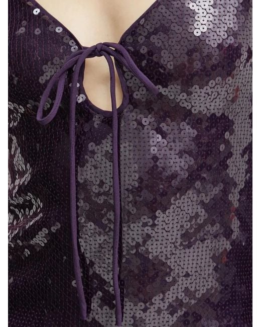 Bardot Purple Sequin-Embellished Midi Dress