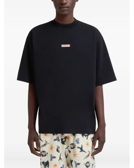 Marni Black Centred Logo T for men
