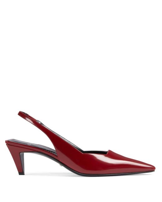Gucci Red Leather Slingback Pumps 50