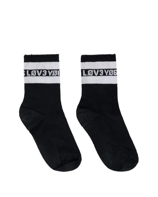 RED Valentino Black Striped Socks