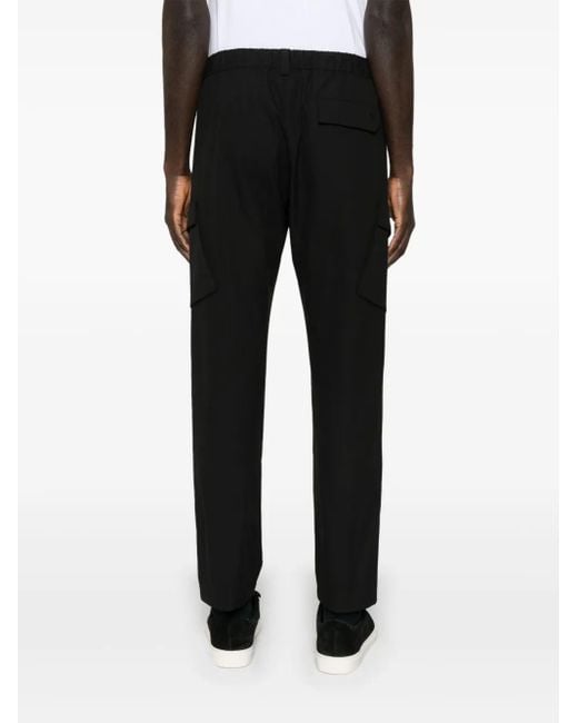 Herno Black Cargo Tapered Trousers for men