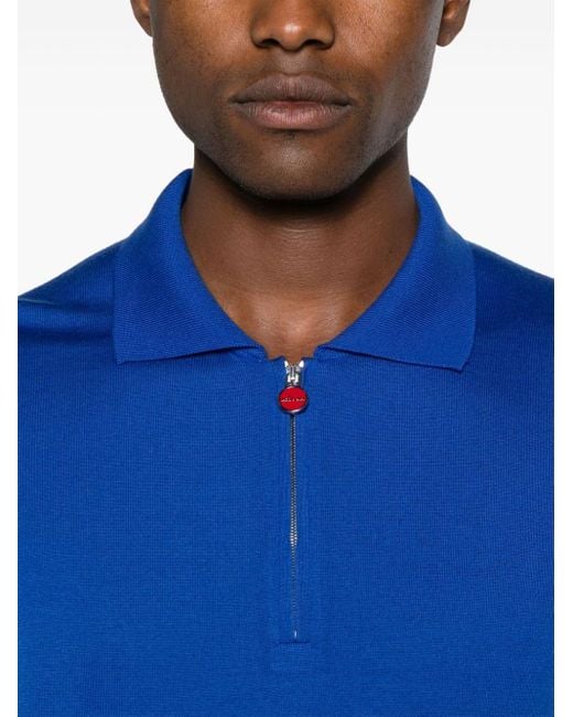 Kiton Poloshirt mit Reißverschluss in Blue für Herren