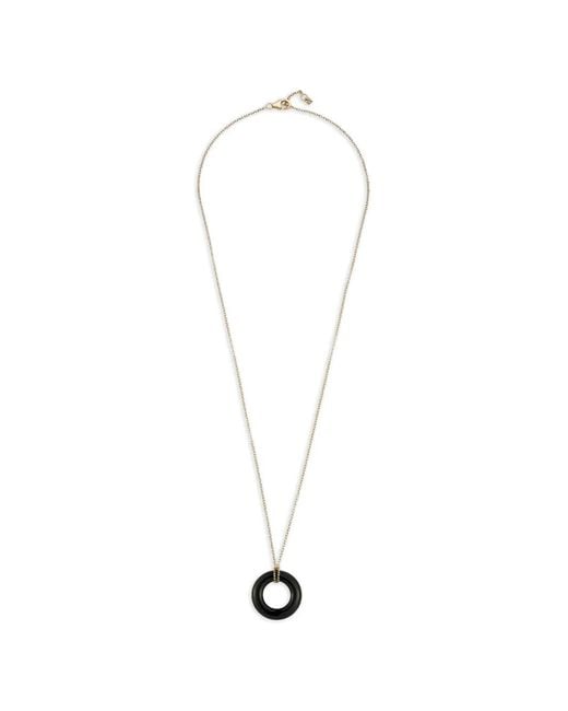 Mateo White Door Knocker Donut Onyx And Diamond Necklace