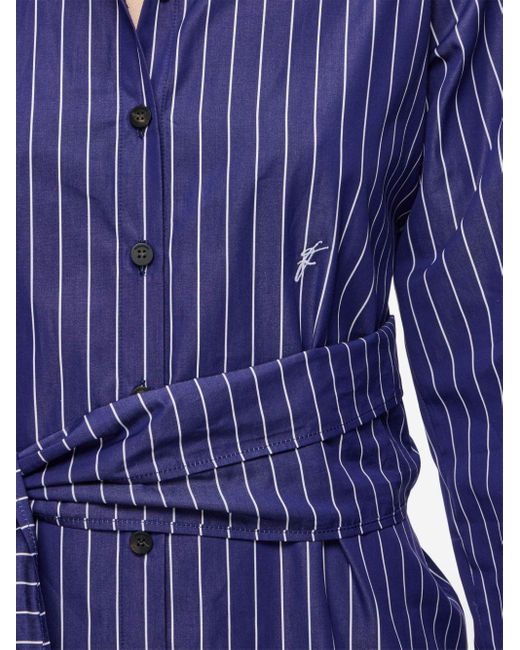 Chemise en coton à fines rayures Ferragamo en coloris Blue