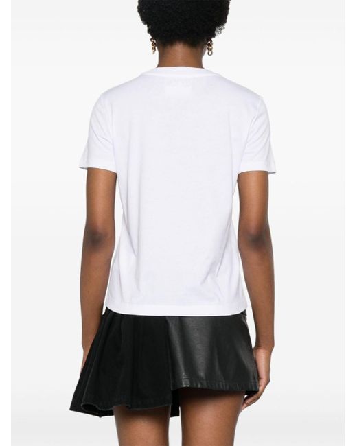 T-shirt en coton à logo imprimé Versace en coloris White