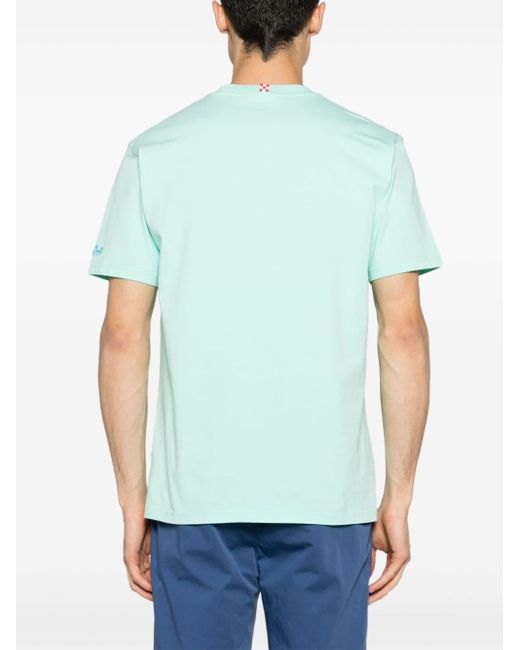 Mc2 Saint Barth Green Graphic-print Cotton T-shirt for men