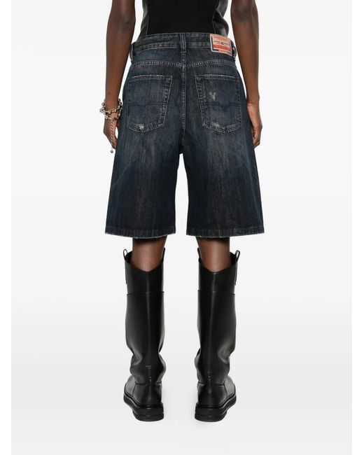 DIESEL Gray De-Sire Distressed-Detail Shorts