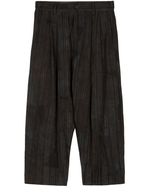 Ziggy Chen Black Striped Loose Fit Trousers for men