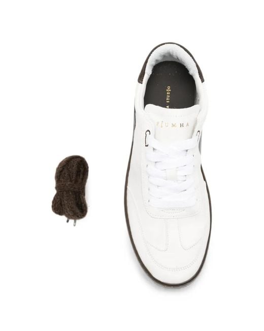 PIUMESTUDIO White Panelled Leather Sneakers for men