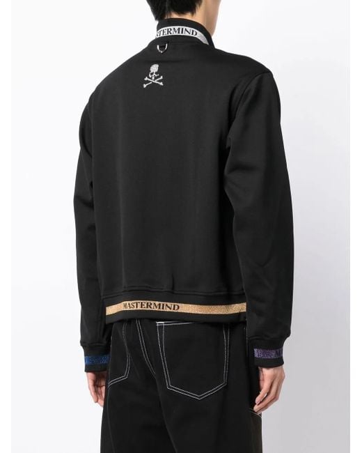 MASTERMIND WORLD Black Glitter-Logo Bomber Jacket for men