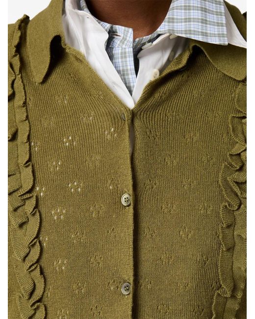 Miu Miu Green Cashmere And Silk Cardigan