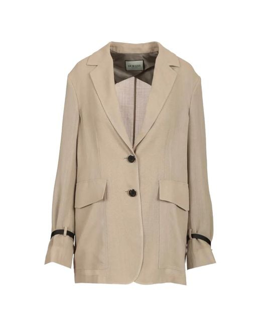 DURAZZI MILANO Natural Button Tab-Sleeve Jacket