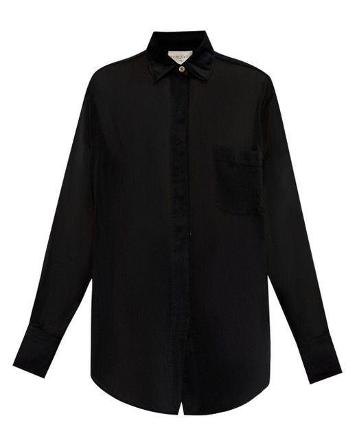 Forte Forte Black Cotton-silk Voile Shirt