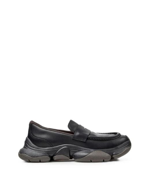 Camper Black Karst Leather Loafers