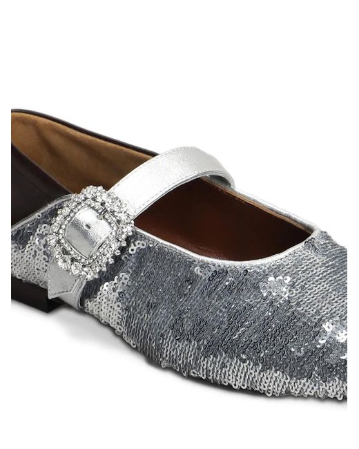 Wales Bonner White Sequin-Embellished Ballerina Shoes