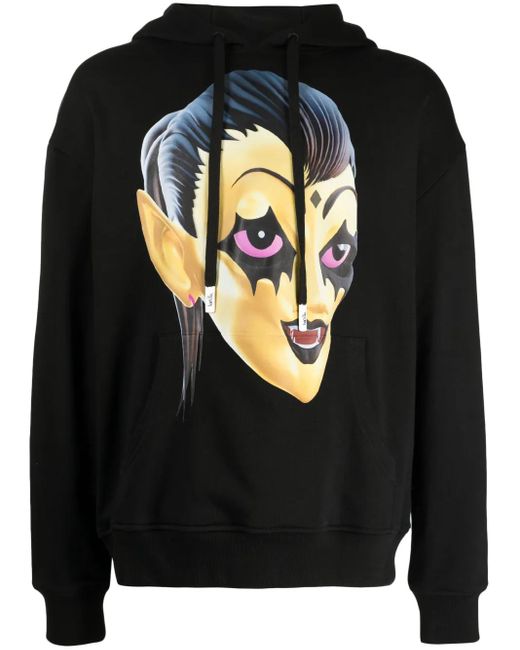 Haculla Black Golden Lady Graphic-Print Hoodie for men