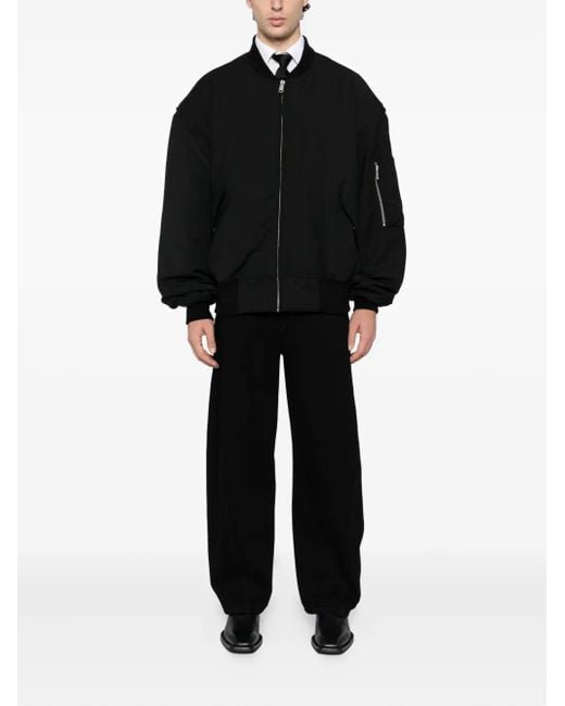 Entire studios Black Broad Bomber Jacket for men