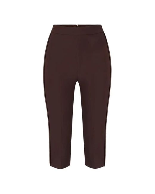 Elisabetta Franchi Red Satin Insert Capri Trousers