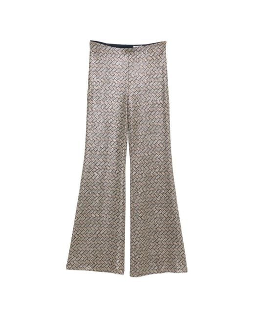 Siyu Gray Tallis Patterned Flared Trousers