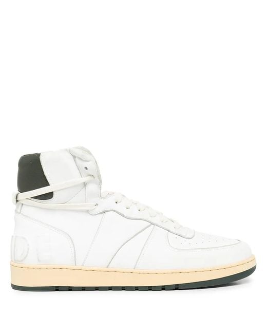 Rhude White Rhecess-Sky Hi-Top Sneakers for men