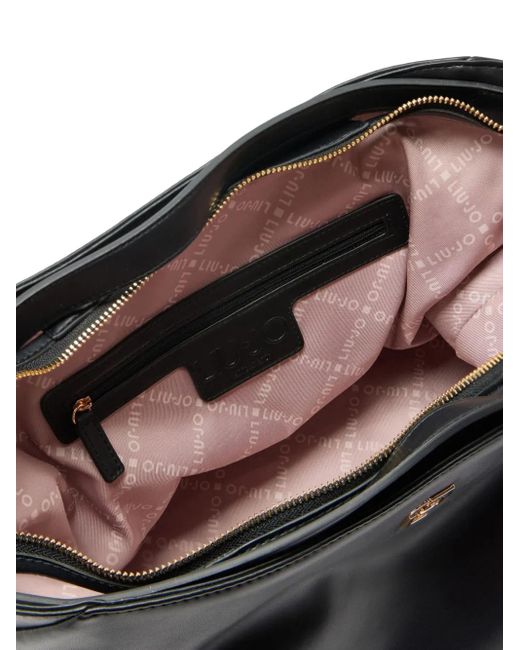 Liu Jo Black Medium Logo-Plaque Adjustable-Strap Shoulder Bag