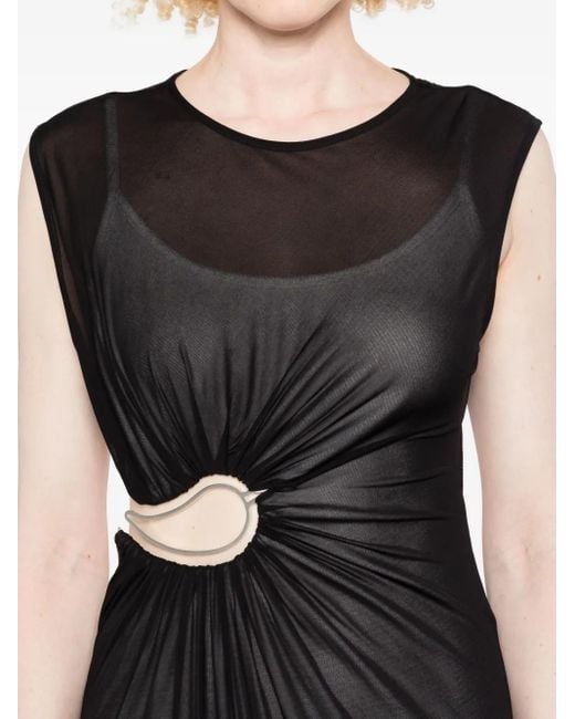 Robe Drapée À Coupe Longue Christopher Esber en coloris Black