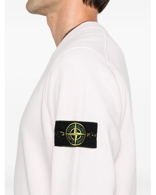 メンズ Stone Island コンパスバッジ スウェットシャツ Pink