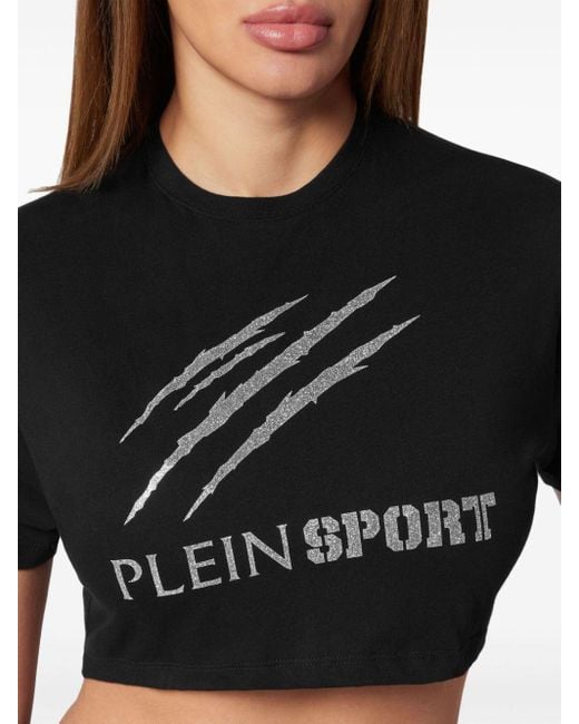 Philipp Plein Black T-Shirt mit Logo-Print