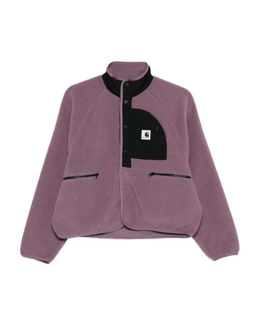 Carhartt Purple W' Flynn Fleece Logo-Detail Jacket