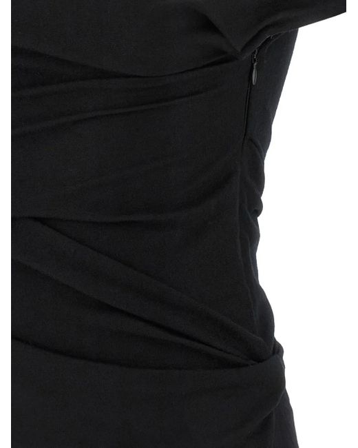 Top Flap drapeado de manga corta Entire studios de color Black