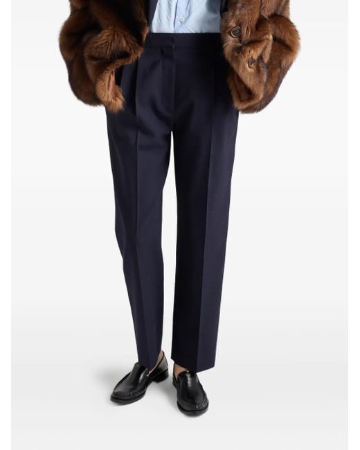 Prada Blue Rush-Stitch Trousers