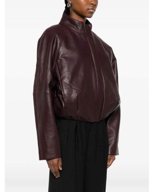 IRO Brown Raglan-Sleeve Leather Jacket