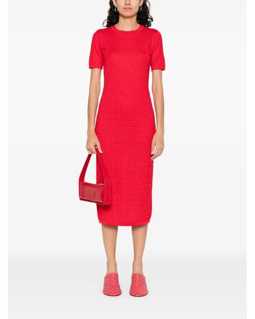 Fendi Red Ff Cotton And Viscose Dress