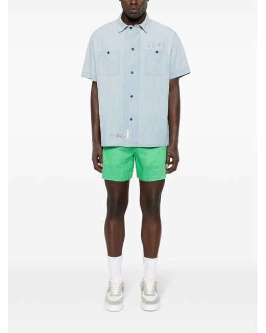 Polo Ralph Lauren Green Polo Pony-Motif Linen Shorts for men