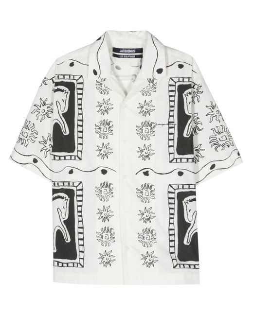 Camisa bowling La Chemise Jean algodon Jacquemus de hombre de color White