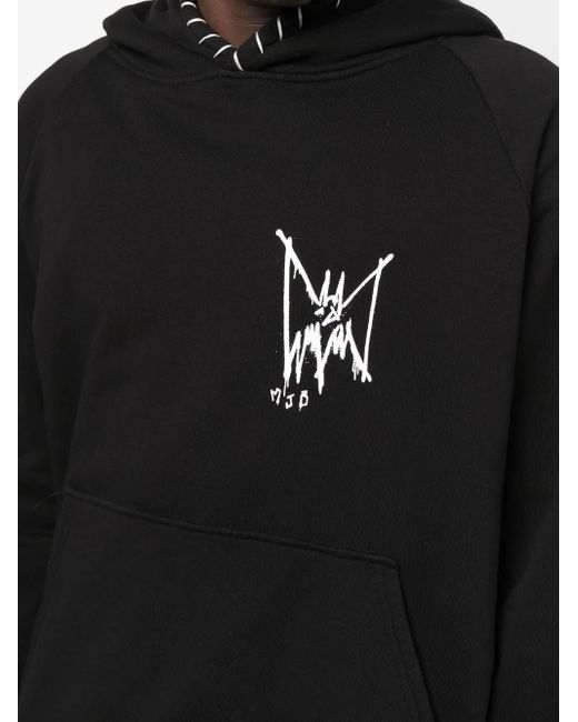 MJB Black Logo-Print Long-Sleeve Hoodie for men