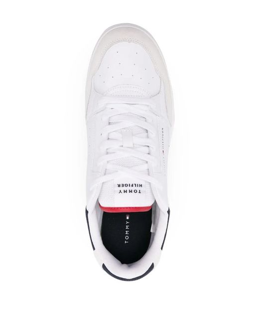Tommy Hilfiger White Cleat Leather Sneakers for men