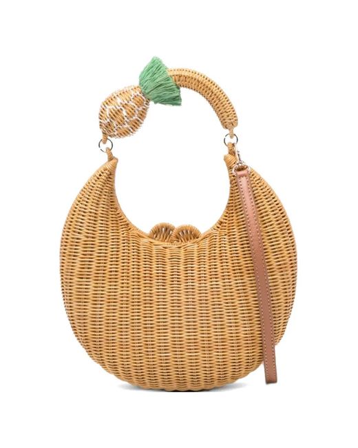 Borsa Tote Yolanda Pineapple di Serpui in White