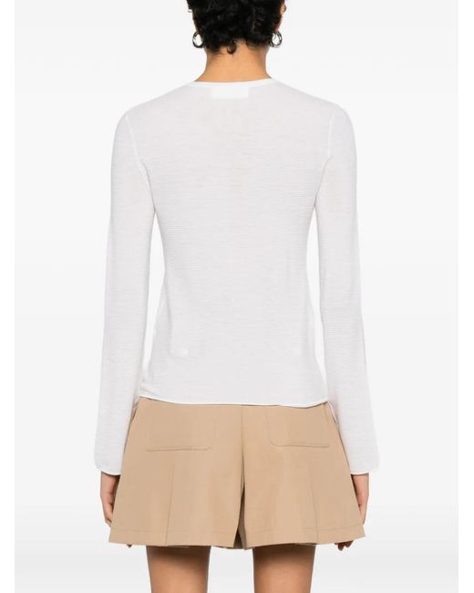 Lisa Yang White Ribbed Sweater